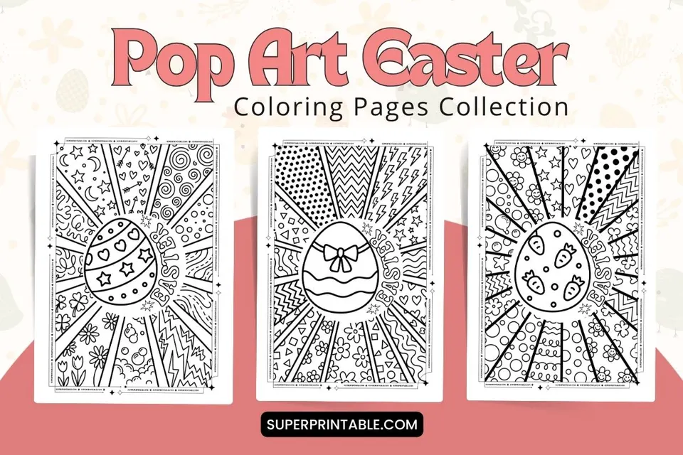 10+ Pop Art Easter Coloring Pages Feature Image