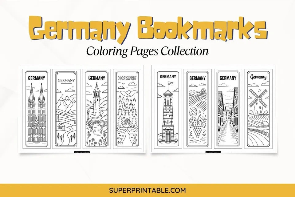12+ Germany Bookmarks Coloring Pages Feature Image