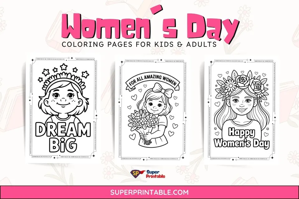 16+ Women's Day Coloring Pages Feature Image