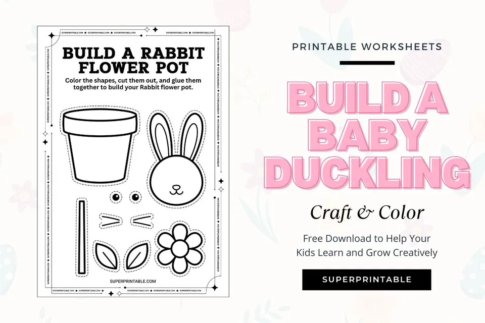 Build An Easter Flower Pot Craft & Coloring Pages Feature Image