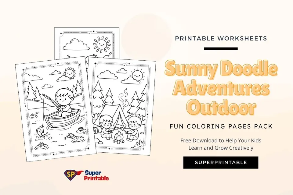 Sunny Doodle Adventures Outdoor Fun Coloring Pages Feature Image