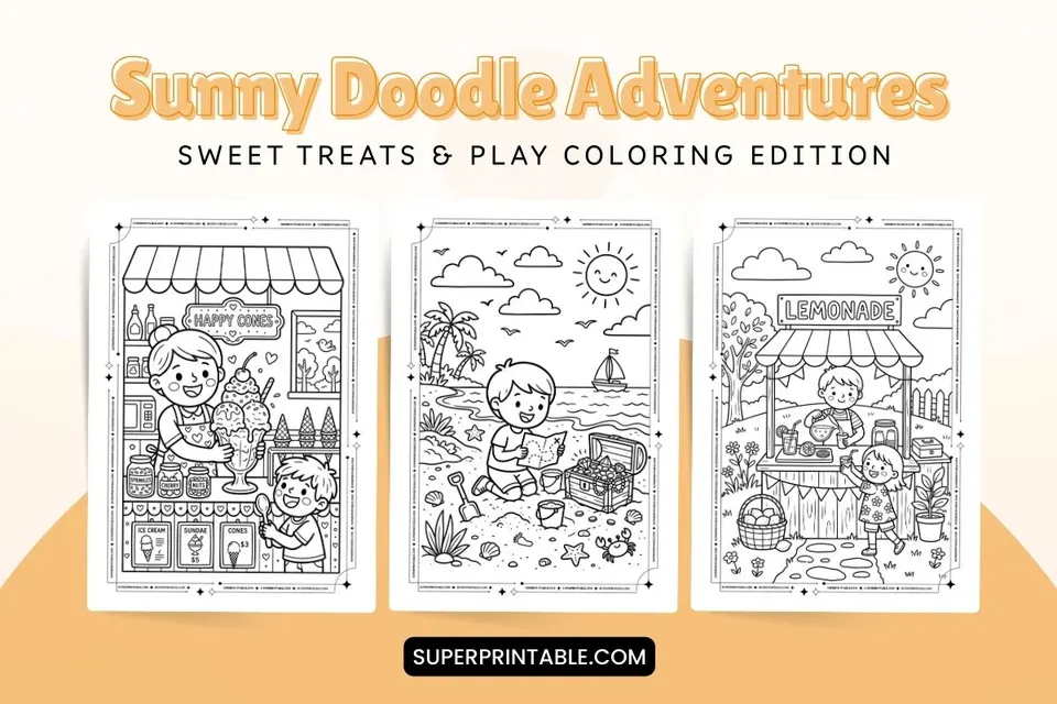 Sunny Doodle Adventures Sweet Treats & Play Coloring Edition Feature Image