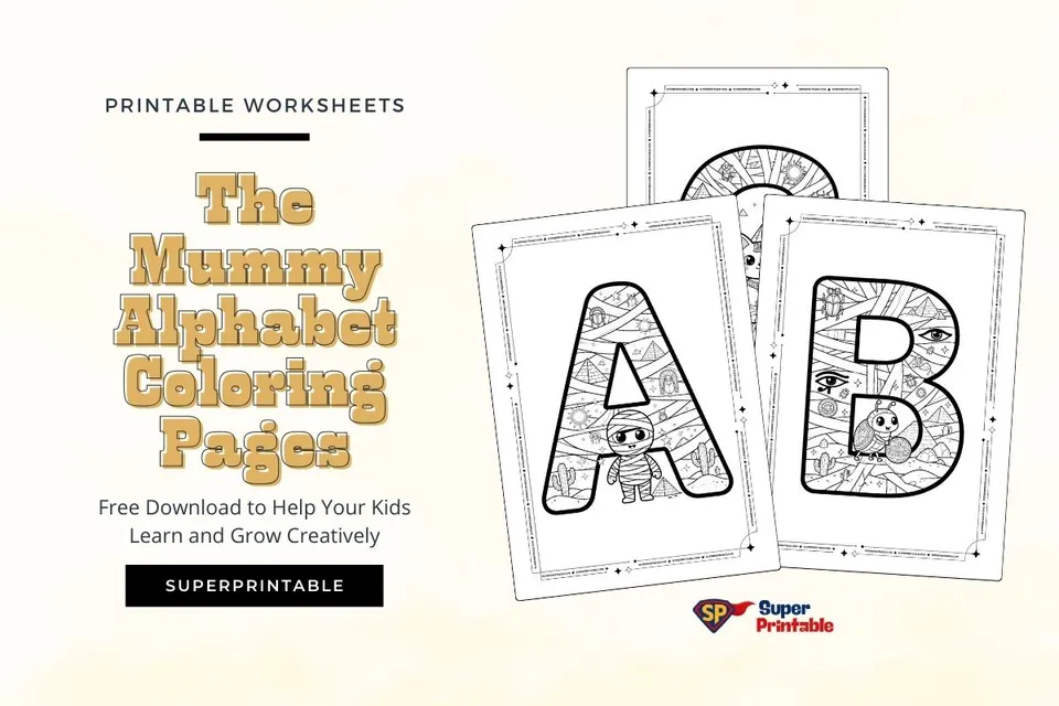 The Mummy Alphabet Coloring Pages Feature Image