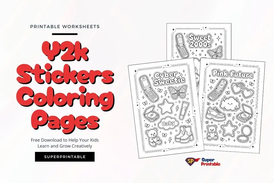 Y2k Stickers Coloring Pages