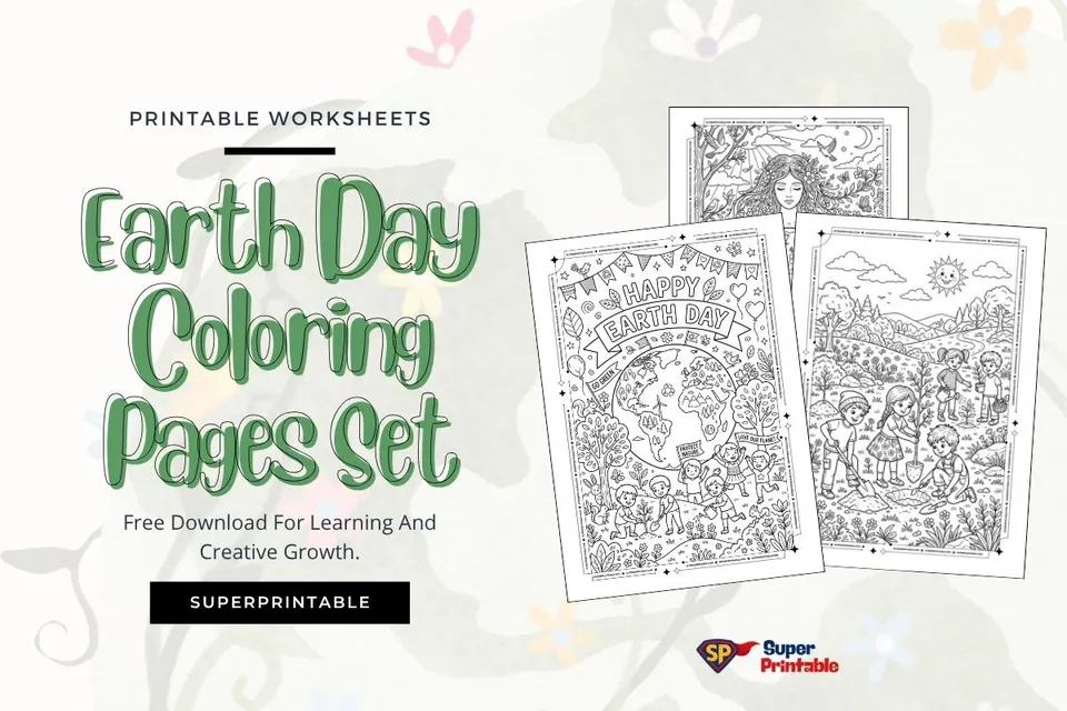10 Earth Day Coloring Pages Feature Image