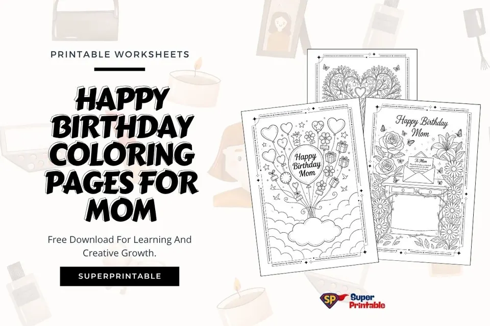 10+ Happy Birthday Coloring Pages For Mom Feature Image