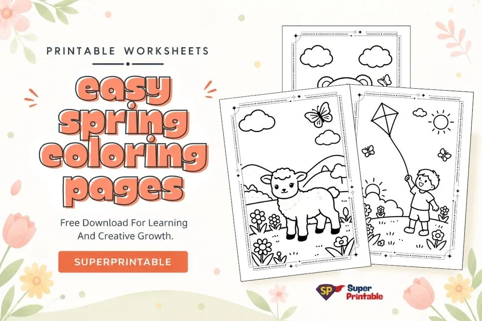 100 Easy Spring Coloring Pages Feature Image