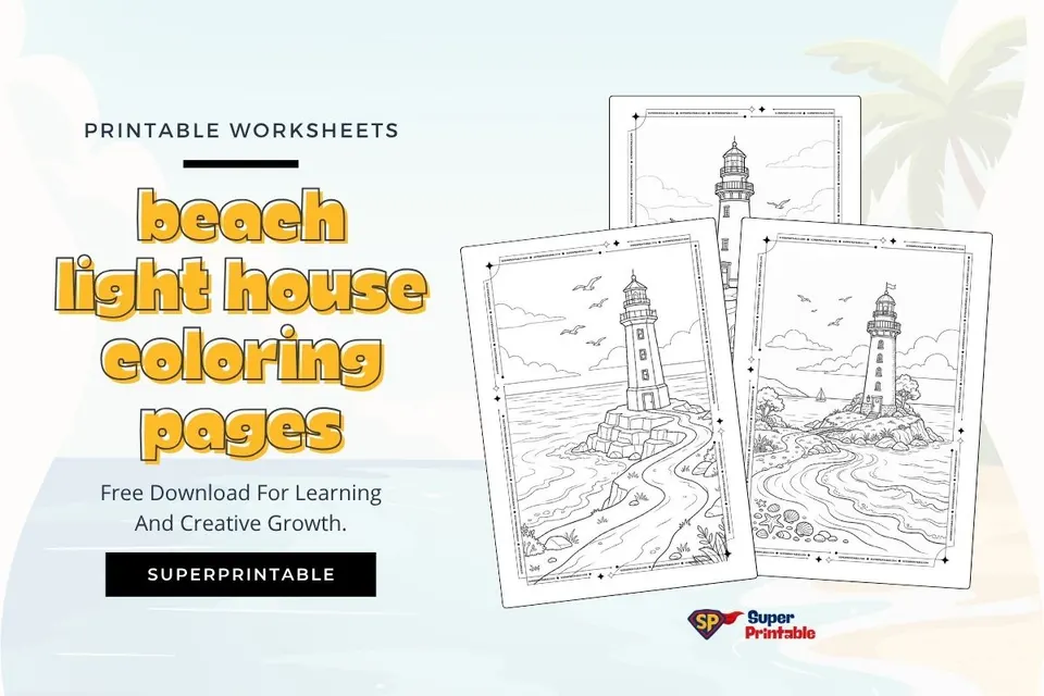 12+ Beach Light House Coloring Pages Feature Image