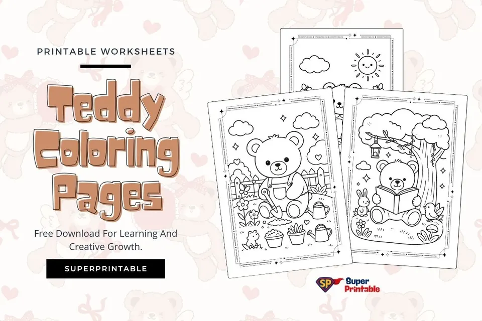 12+ Teddy Coloring Pages Feature Image