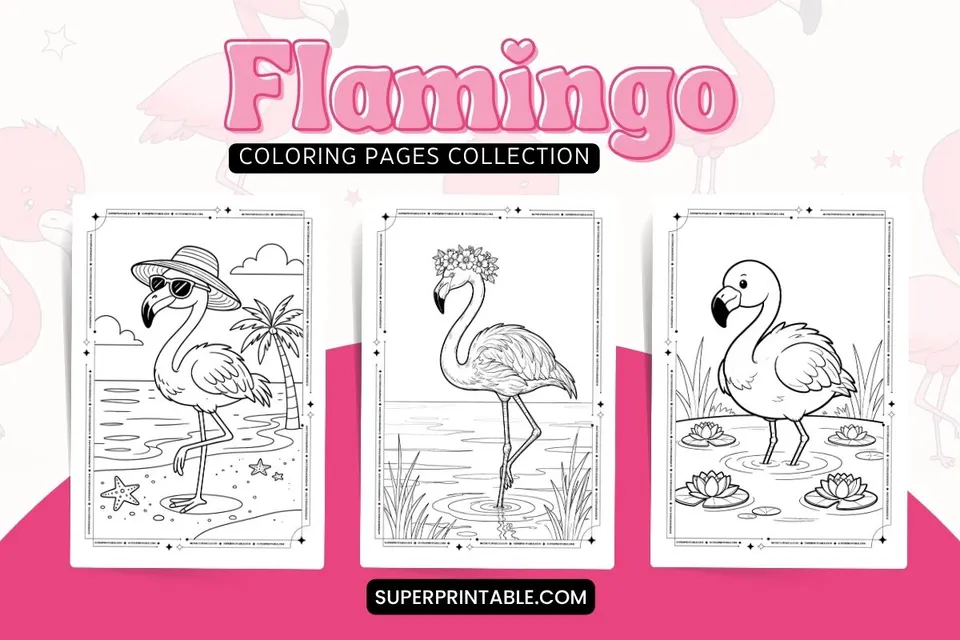 15+ Flamingo Coloring Pages