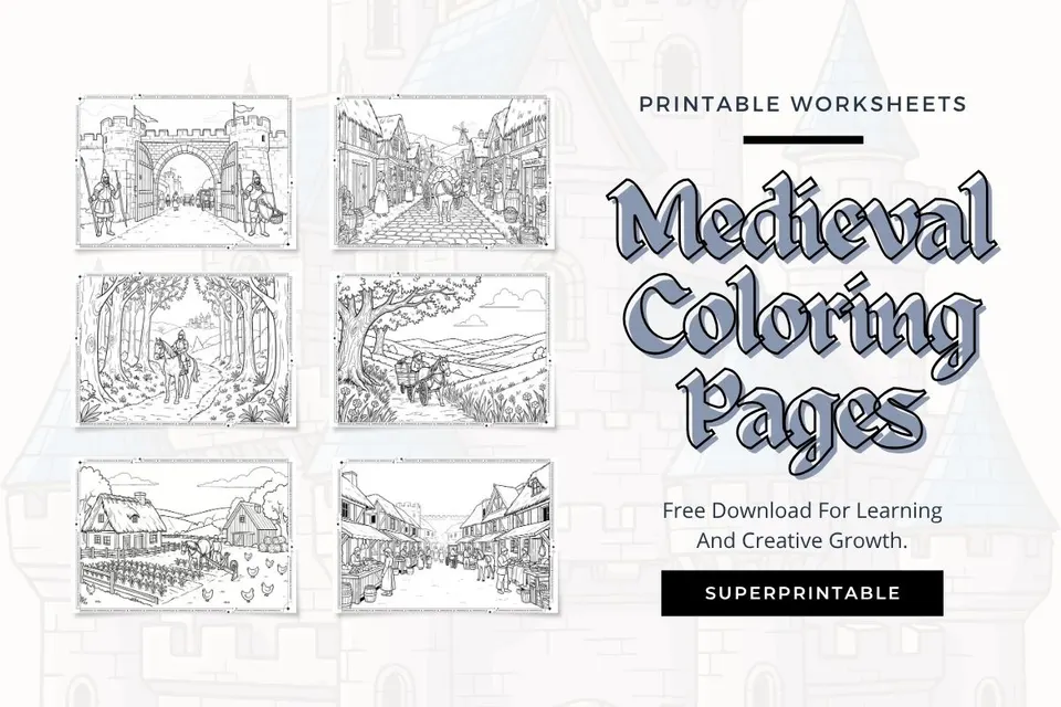 15+ Medieval Coloring Pages Feature Image