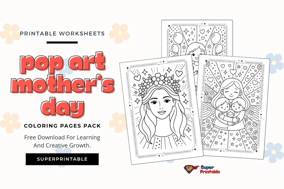 15+ Pop Art Mother's Day Coloring Pages Feature Image