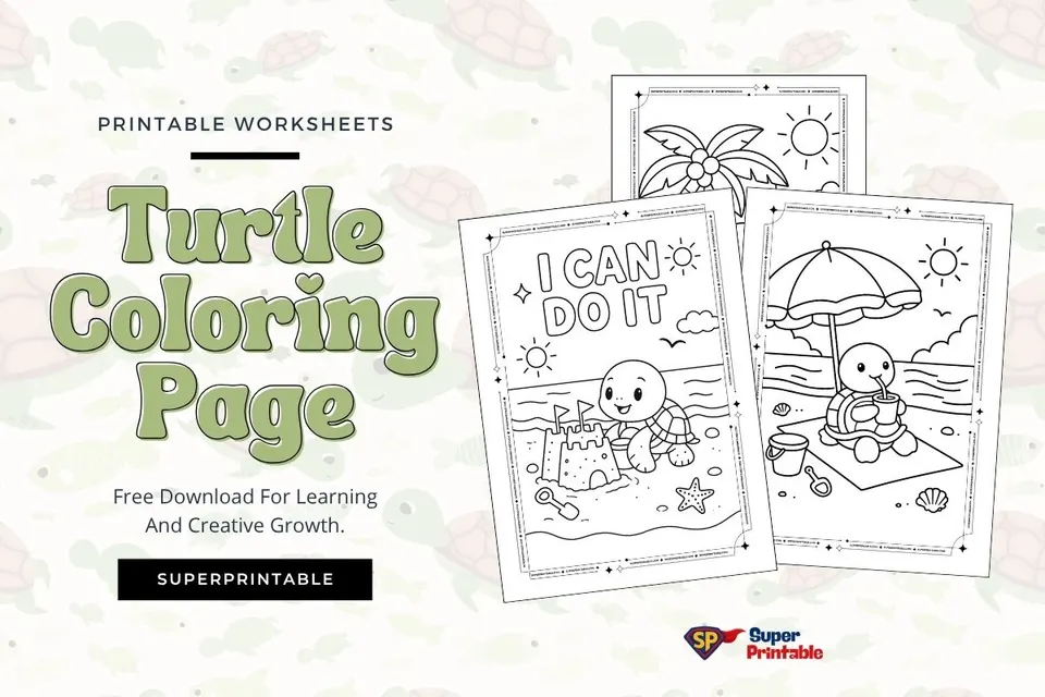 15+ Turtle Coloring Pages Feature Image