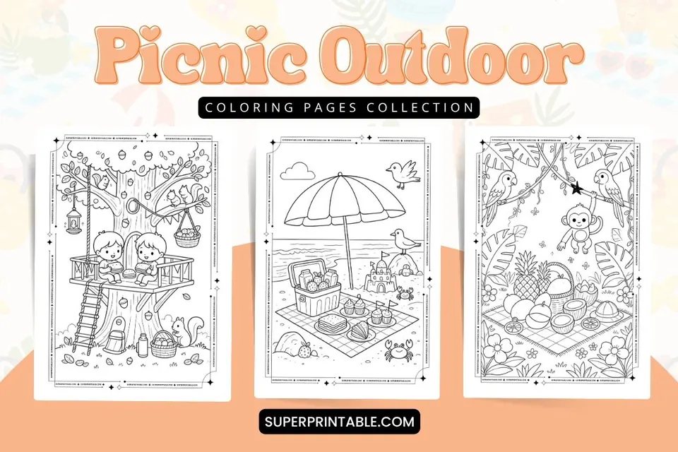 20+ Picnic Outdoor Coloring Pages Feature Image