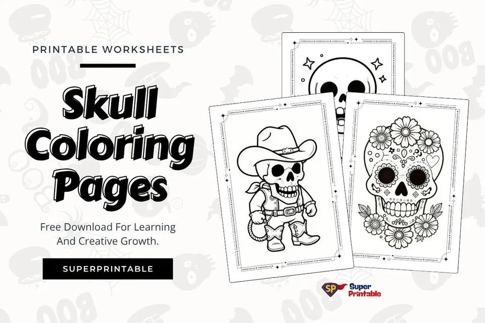 20+ Skull Coloring Pages Feature Image