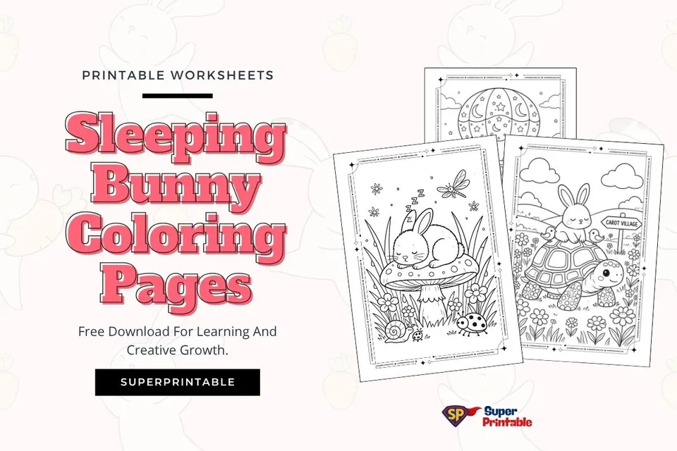 20+ Sleeping Bunny Coloring Pages Feature Image