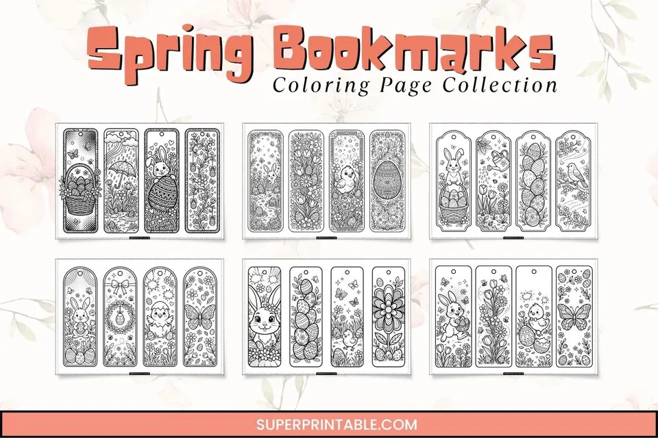20+ Spring Bookmarks Coloring Pages