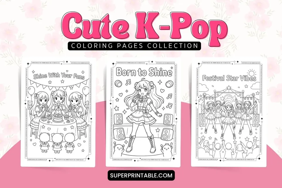 25 Cute K-Pop Coloring Pages