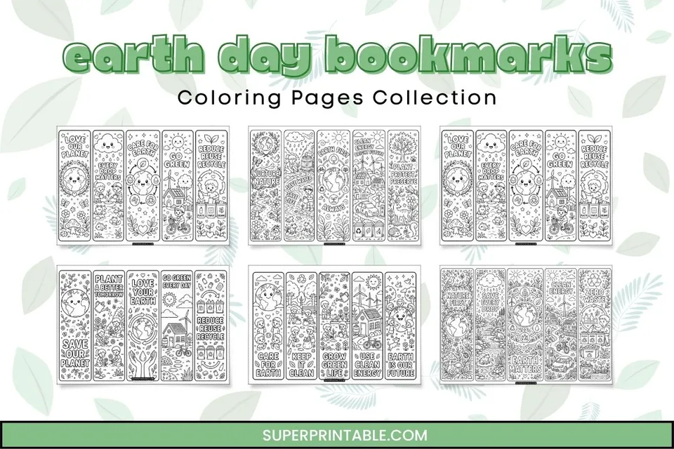 30+ Earth Day Bookmarks Coloring Pages Feature Image