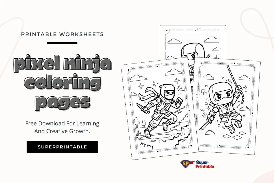 35+ Pixel Ninja Coloring Pages