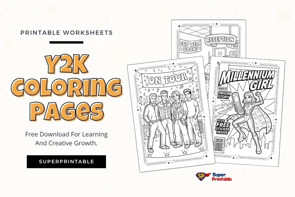 55+ Y2K Coloring Pages Feature Image
