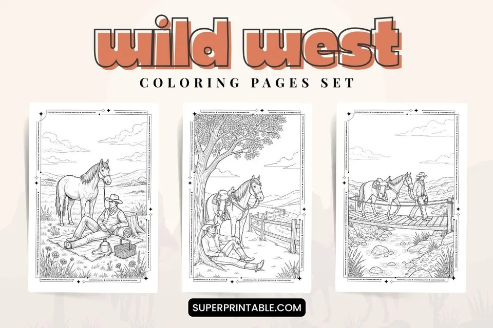 65+ Wild West Coloring Pages Feature Image