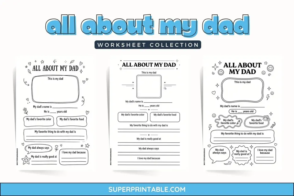 All About My Dad Worksheet Feature Image