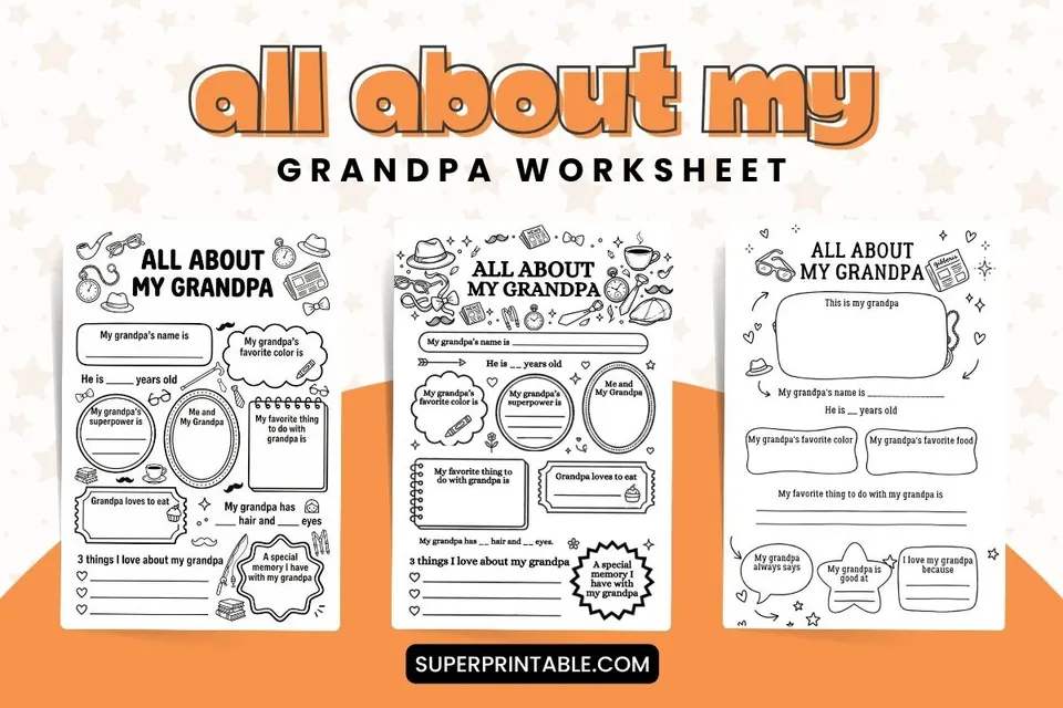 All About My Grandpa Worksheet Feature Image