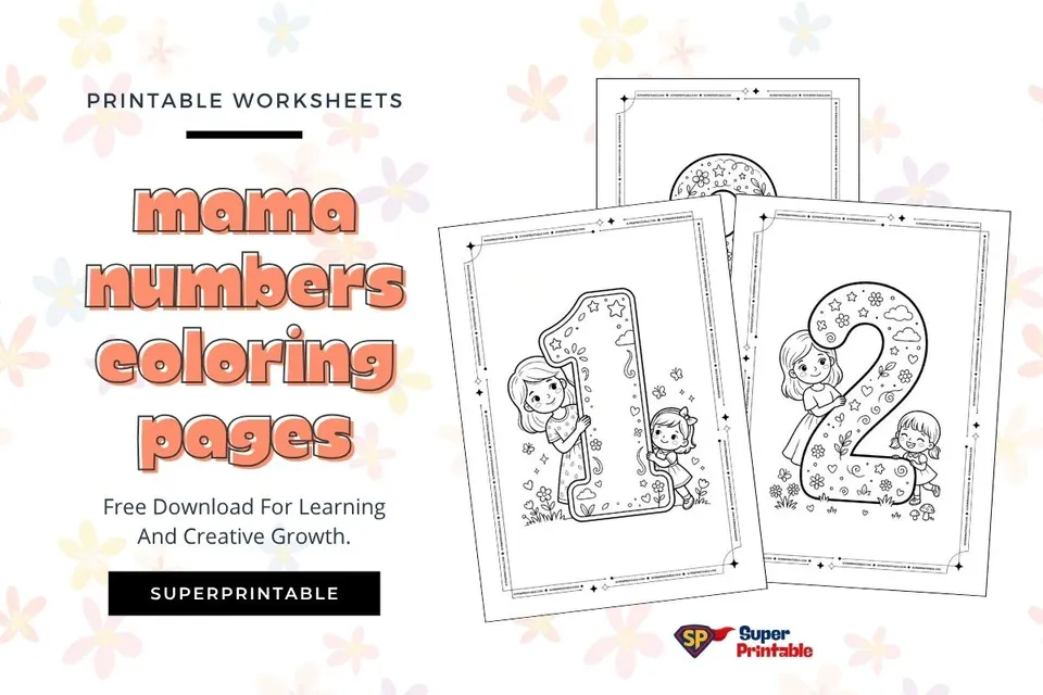 Mama Numbers Coloring Pages Feature Image