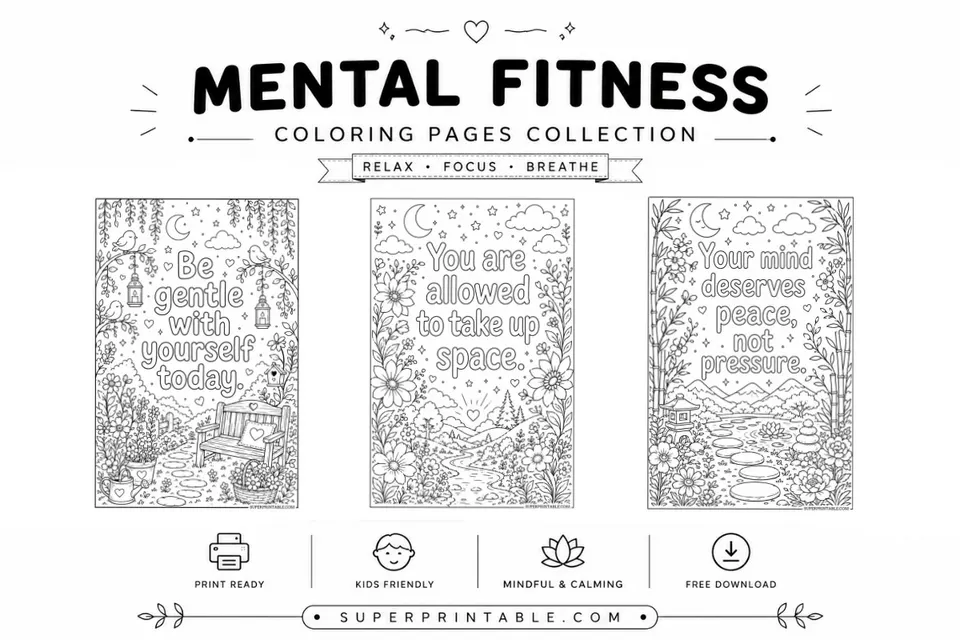 10+ Mental Fitness Coloring Pages Feature Image