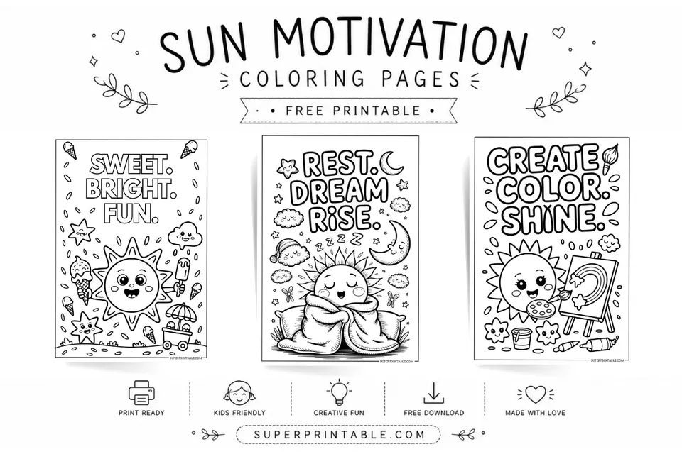 10+ Sun Motivation Coloring Pages Feature Image