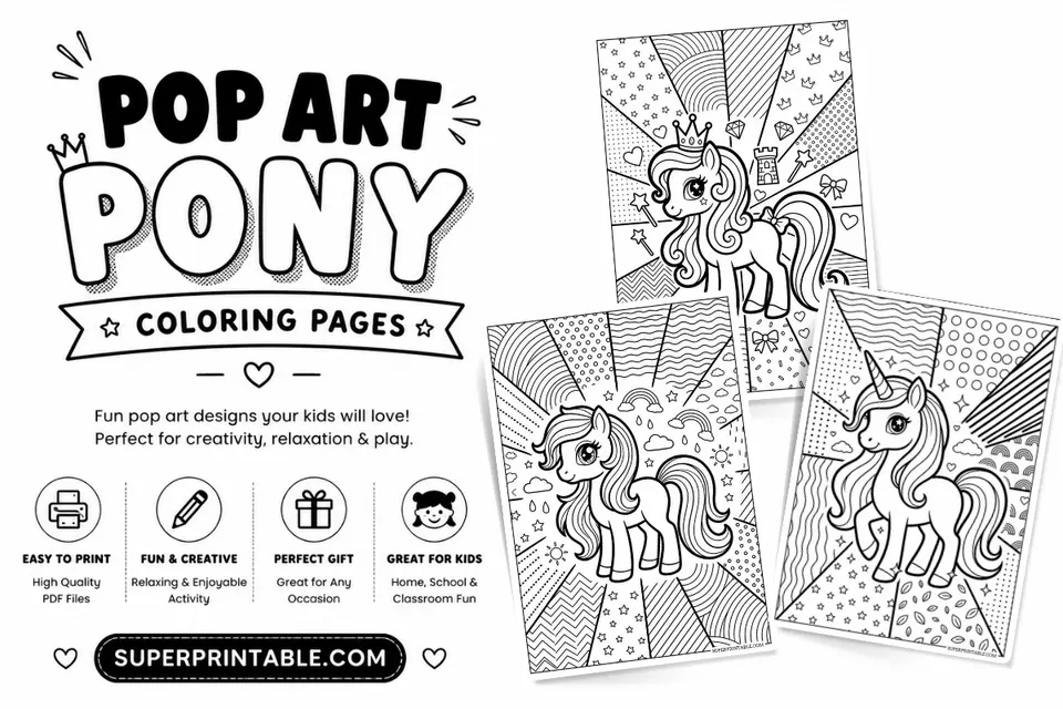 15+ Pop Art Pony Coloring Pages Feature Image