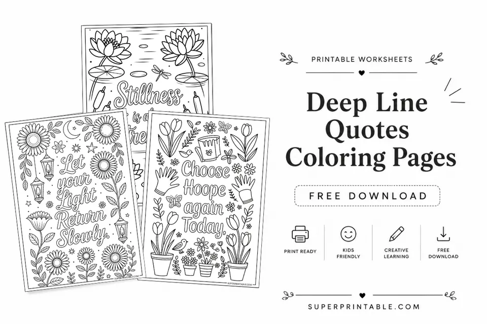 20 Deep Line Quotes Coloring Pages Feature Image