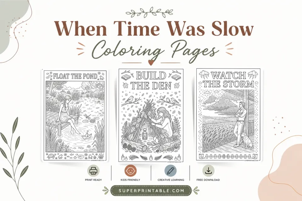 20+ When Time Was Slow Coloring Pages Feature Image