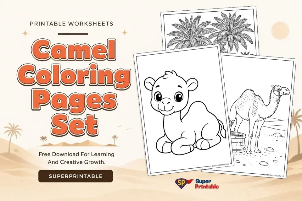 25+ Camel Coloring Pages Feature Image