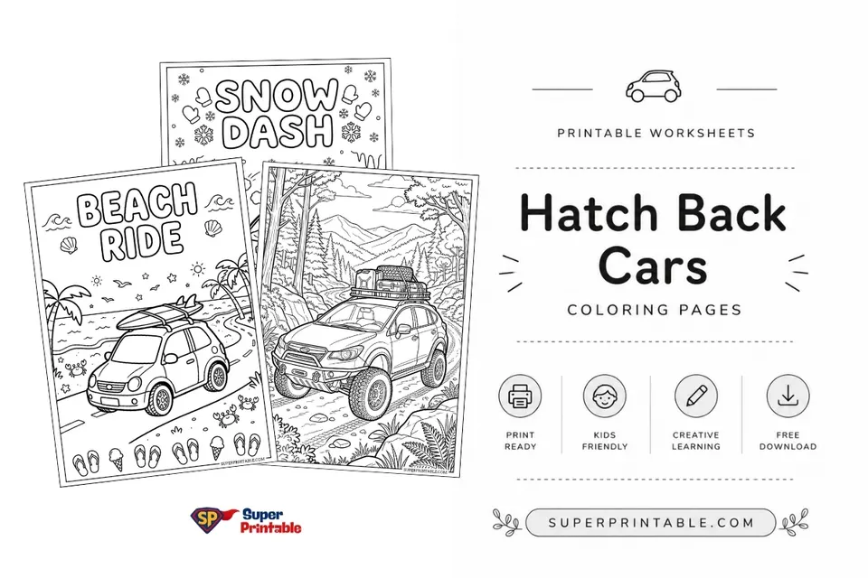 30+ Hatch Back Cars Coloring Pages Feature Image