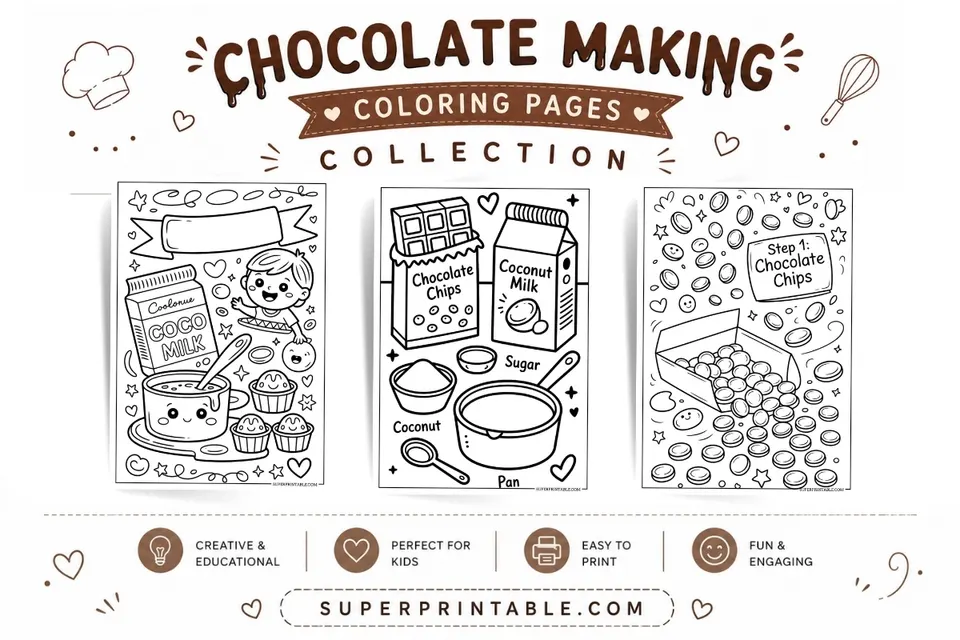 Chocolate Making Coloring Pages Feature Image