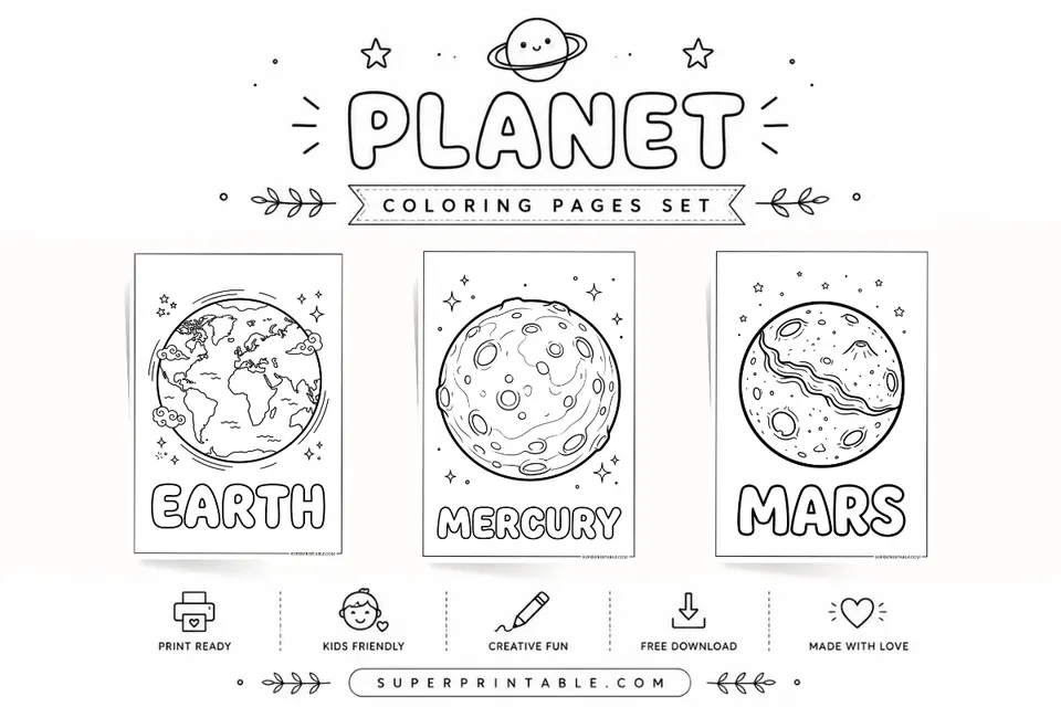 Planet Coloring Pages Feature Image