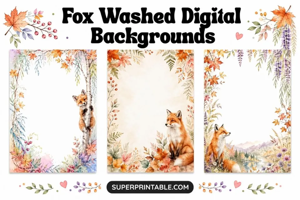 12+ Fox Washed Digital Backgrounds Feature Image