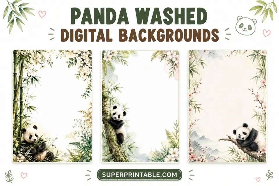 12+ Panda Washed Digital Backgrounds