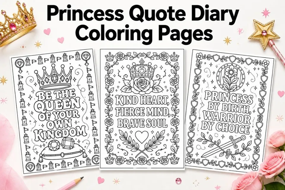 12+ Princess Quote Diary Coloring Pages Feature Image