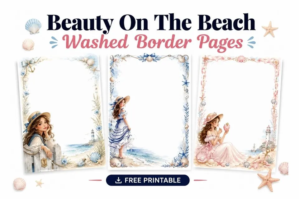 15+ Beauty On The Beach Washed Border Pages Feature Image