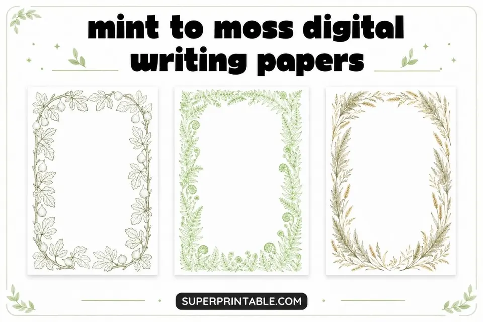 15+ Mint to Moss Digital Writing Papers Feature Image
