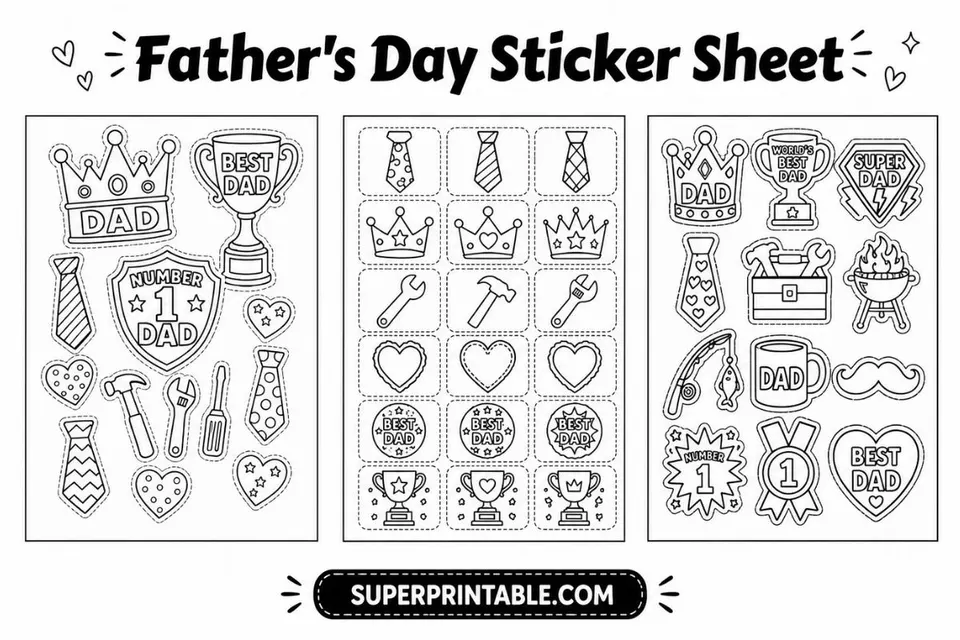 150+ Father's Day Sticker Sheet