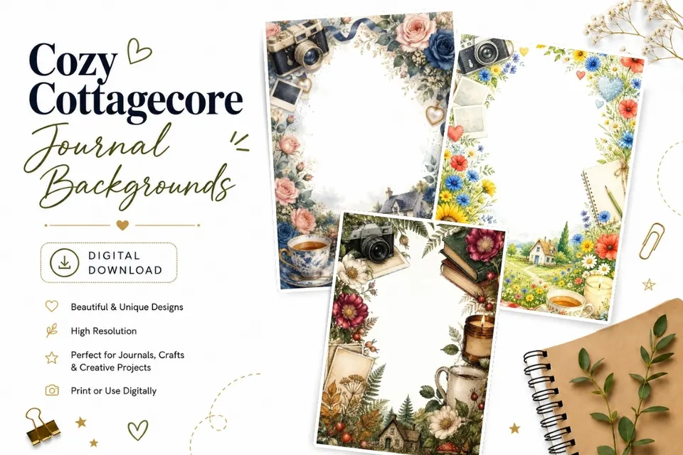 18+ Cozy Cottagecore Journal Backgrounds