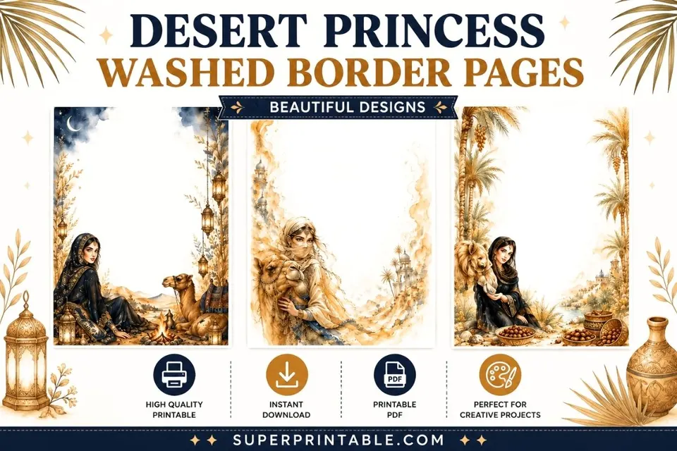 18+ Desert Princess Washed Border Pages Feature Image