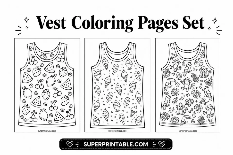 18+ Vest Coloring Pages Feature Image