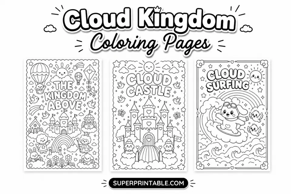 20 Cloud Kingdom Coloring Pages Feature Image