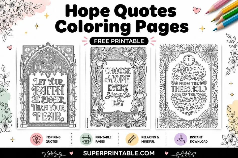 20+ Hope Quotes Coloring Pages Feature Image