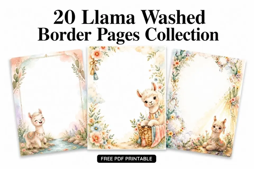 20 Llama Washed Border Pages Feature Image